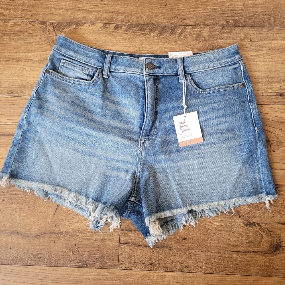 Lauren Conrad LC super high rise cutoff shorts 16 women NEW feel good